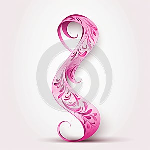 Whimsical Pink Curves White Background