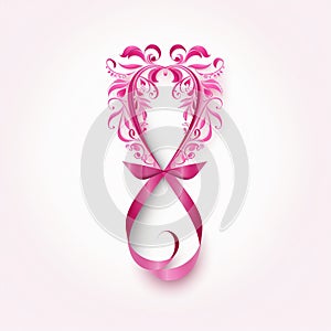 Whimsical Pink Curves White Background