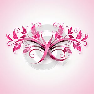 Whimsical Pink Curves White Background