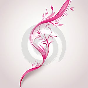 Whimsical Pink Curves White Background