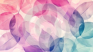 Whimsical pink, lavender, and mint green abstract leaves for a joyful and wondrous pattern photo