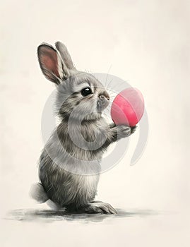 Whimsical Rabbit: A Vibrant Pastel Avatar for a Zen Gift
