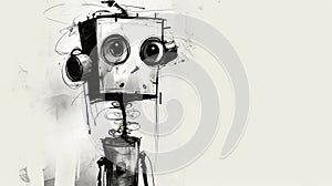 Whimsical Robot Illustration Inspired By Russ Mills And Jamie Hewlett