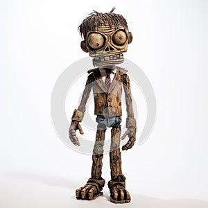 Whimsical Rustic Futurism: A Unique Zombie-like Figure In Guatemalan Art Style