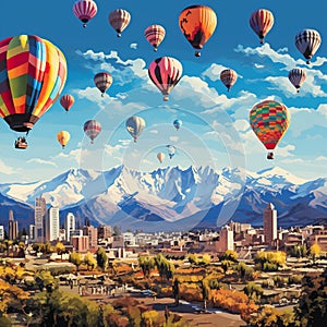 Whimsical Scene in Mendoza, Argentina: Cityscape Transforms into Vineyard