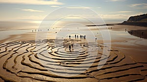 Whimsical Sculpture Maze Labyrinth On The Beach By Michelle Holliday Uk