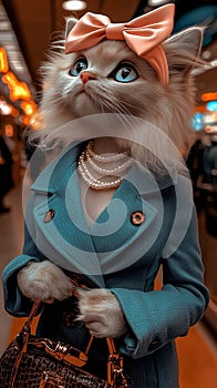 Fashionable Cats in Glamorous Outfits photo