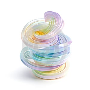 A whimsical spiral resembling a mainspring, with a silky pastel finish