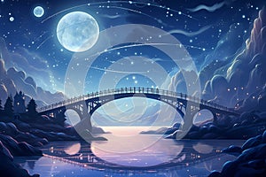 Whimsical starlight bridges in Fantasy - Generative AI