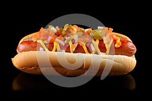 Whimsical Stylized Photo of Hot Dog with Playfully Exaggerated Details