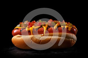 Whimsical Stylized Photo of Hot Dog with Playfully Exaggerated Details