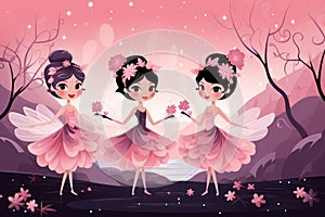 Whimsical sugarplum fairies, bringing sweetness and joy to the holiday season - Generative AI