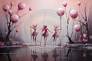 Whimsical sugarplum fairies, bringing sweetness and joy to the holiday season - Generative AI