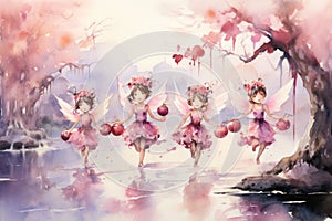 Whimsical sugarplum fairies, bringing sweetness and joy to the holiday season - Generative AI