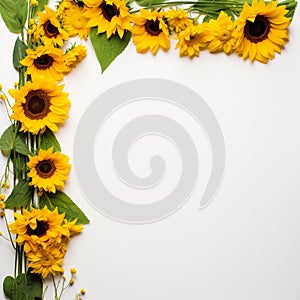 Whimsical Sunflower Charm Clear Copy Space