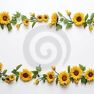 Whimsical Sunflower Edges Serene White