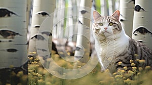 Whimsical Tabby Cat In Terragen-inspired Wilderness