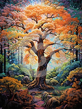 Whimsical Tree Painting