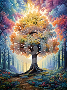 Whimsical Tree Painting