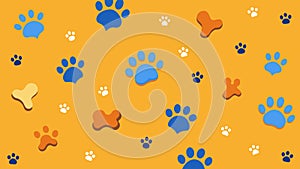 A whimsical wall covered in paw prints and bones with touchsensitive elements that trigger playful barks and meows from