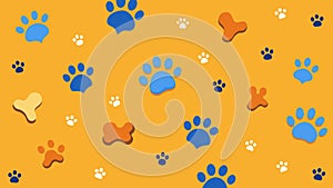 A whimsical wall covered in paw prints and bones with touchsensitive elements that trigger playful barks and meows from photo