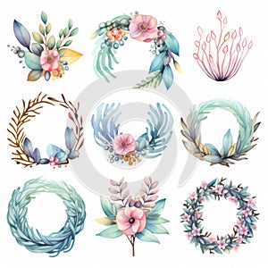 Whimsical Watercolor Wreaths: Naturalistic Flora And Fauna Depictions