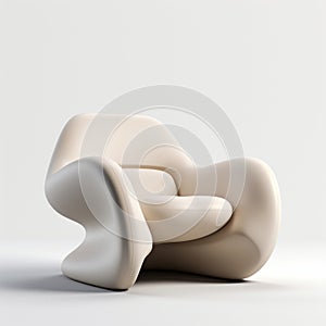 Whimsical Wavy Line Lounge Chair: A Playful Blend Of Zbrush Style And Postminimalism