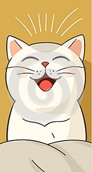 Whimsical White Kitten: A Playful and Sarcastic Manga Cartoon Te