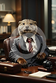 Whimsical Wildlife at Work Series - The Otter