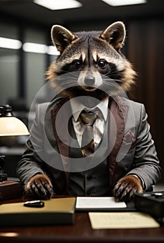 Whimsical Wildlife at Work Series - The Raccoon