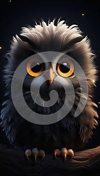 Whimsical Wisdom: A Playful Portrait of a Mischievous Owl on a D