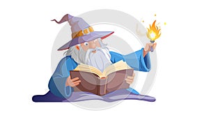 Whimsical Wizard Casting Spell with Magic Staff Vector, vector design Generative AI