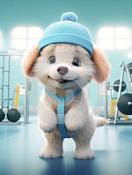 Whimsical wonder: adorable animation brings to life a cute and funny golden retriever puppy in a charming cartoon