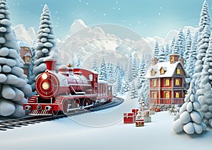 Whimsical Wonderland: A Vibrant Train Track Background for a Che