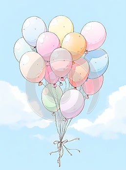 Whimsical Wonders: A Colorful Sky Filled with Anomalous Balloons