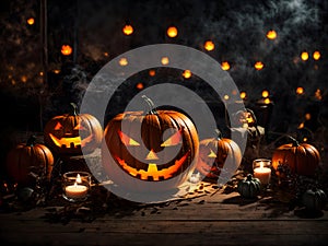 Whimsical Wonders: Halloween Elements in Paper Graphic Style