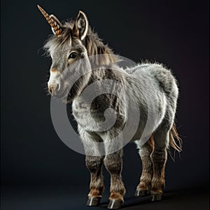 Whimsical Wonders: Singular Majesty of the Dwarf Unicorn Donkey