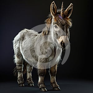 Whimsical Wonders: Singular Majesty of the Dwarf Unicorn Donkey