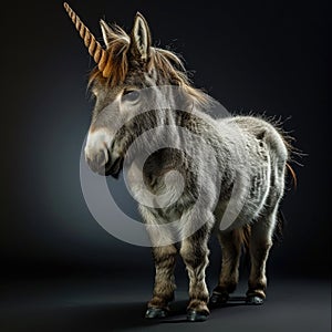 Whimsical Wonders: Singular Majesty of the Dwarf Unicorn Donkey