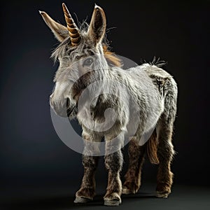 Whimsical Wonders: Singular Majesty of the Dwarf Unicorn Donkey