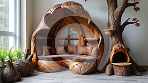 Whimsical Wooden Indoor Playground