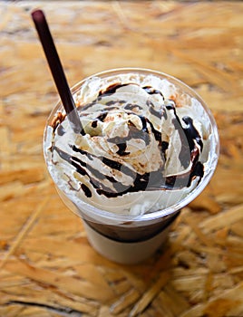 Whip cream ice mocca coffee