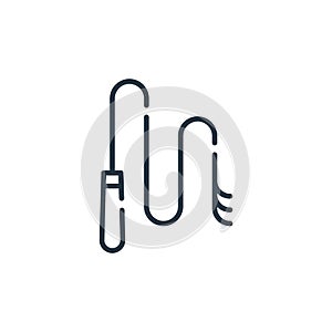 whip vector icon isolated on white background. Outline, thin line whip icon for website design and mobile, app development. Thin