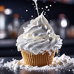 whipped cream melting onto