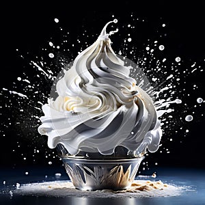 whipped cream melting onto