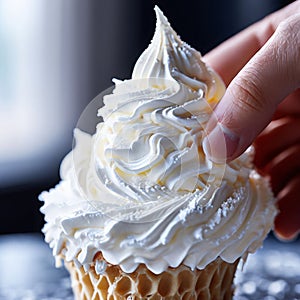 whipped cream melting onto