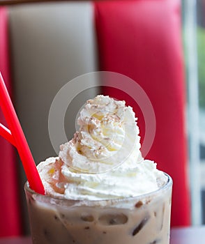 Whipped cream on Mocha coffee