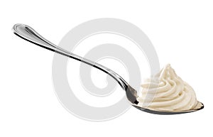 Whipped cream on a spoon