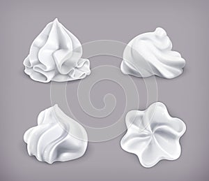 Whipped cream, vector icons