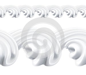 Whipped cream vector seamless pattern